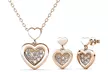 1 ou 2 parures de bijoux avec un collier et des boucles d'oreilles en forme de cœur ornés de cristaux Swarovski® - Image 2