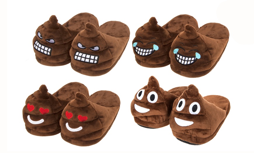 Image 1: Emoji Poop Slippers