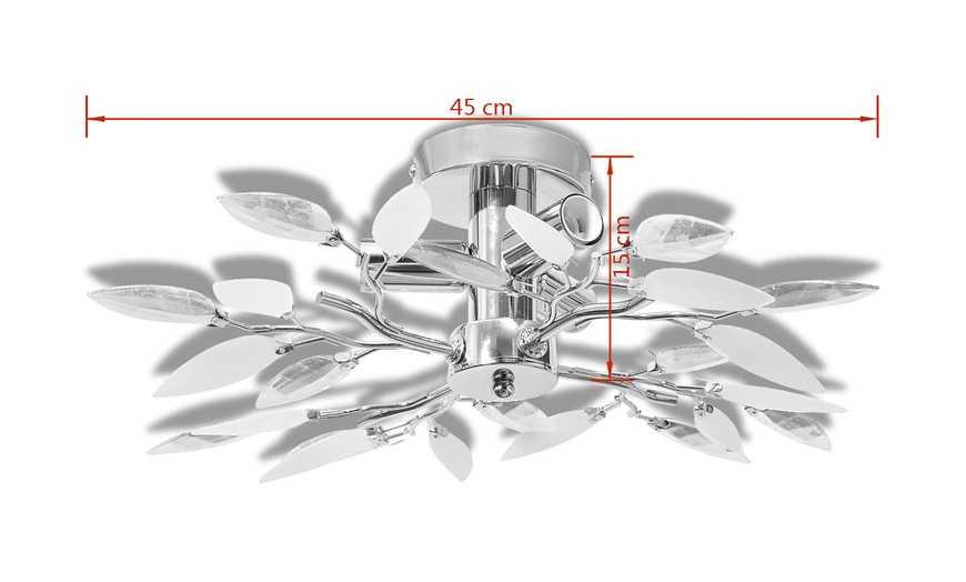 Image 4: Plafonnier feuille effet cristal