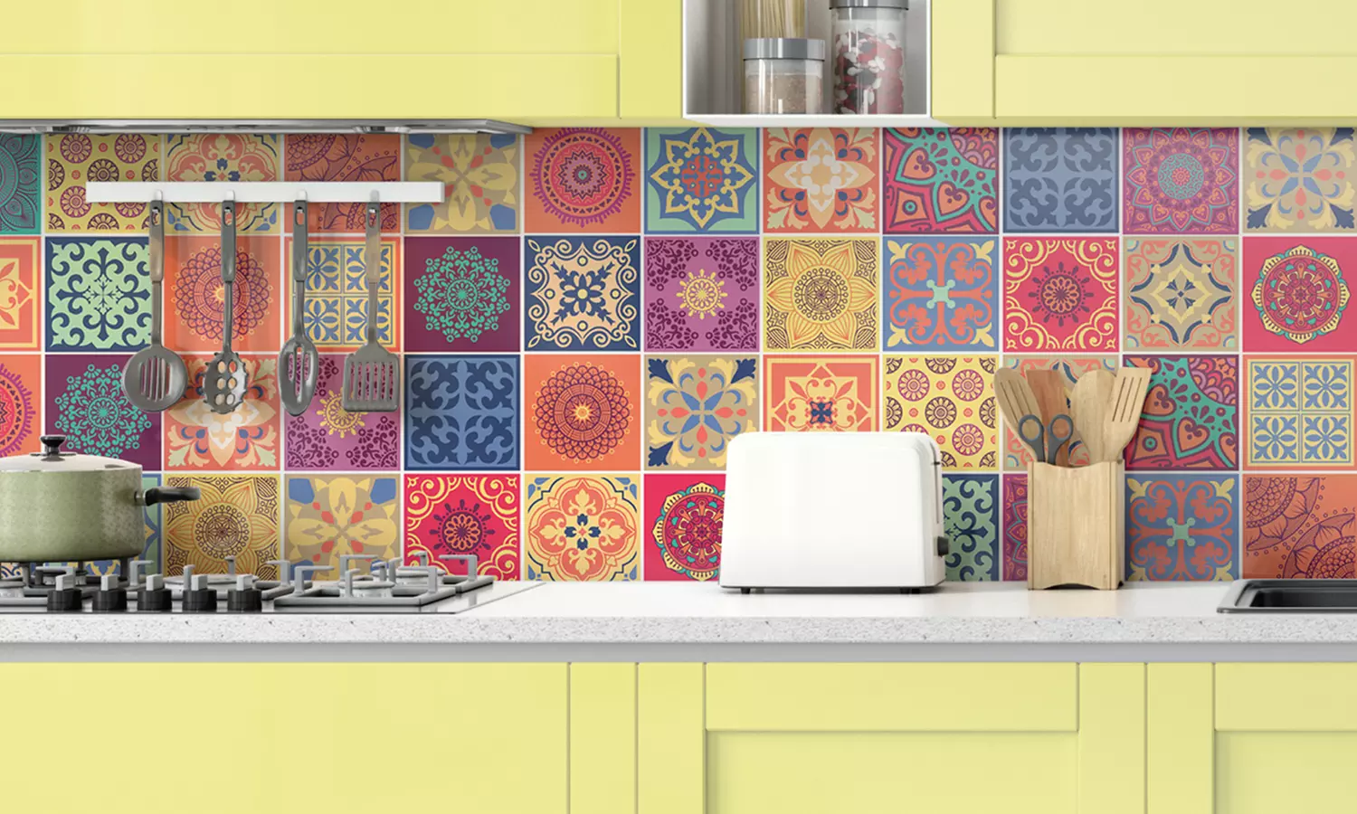 Set de 48 autocollants style carreaux de mur - Primary Image