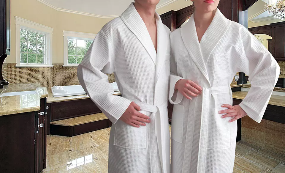 Luxury 100% Turkish Cotton Bathrobe with Optional Monogram; Styles from $38.99–$44.99 - Second Medium