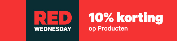 Het is Red Wednesday! Pak tot 30% korting op Lokaal, 15% op Travel en 10% op Producten met code ROOD