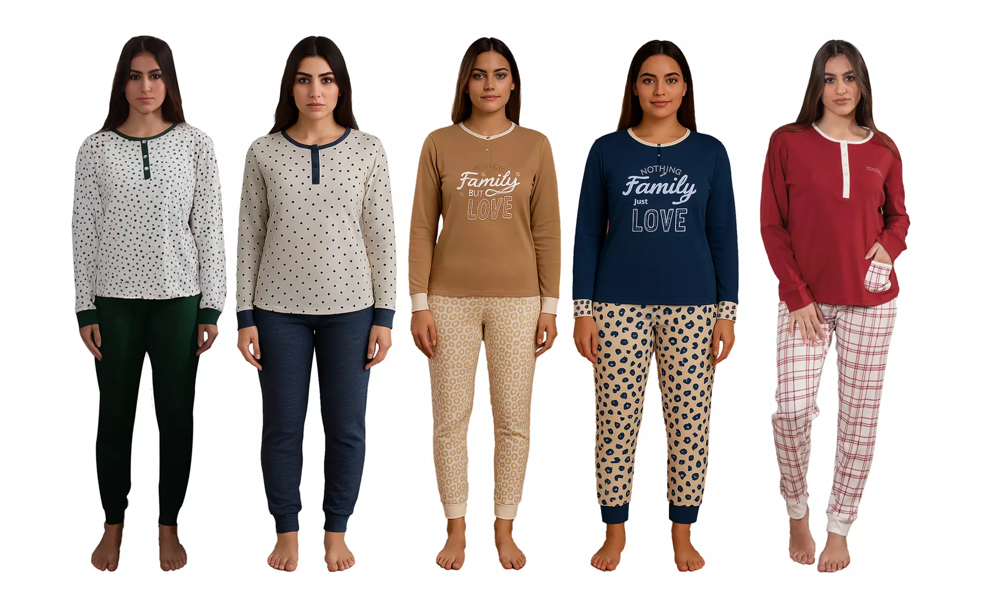 Damen-Winter-Pyjama im Modell, in der Farbe und Größe nach Wahl - Primary Image