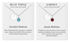 Philip Jones Birthstone Necklace with Crystals from Swarovski®