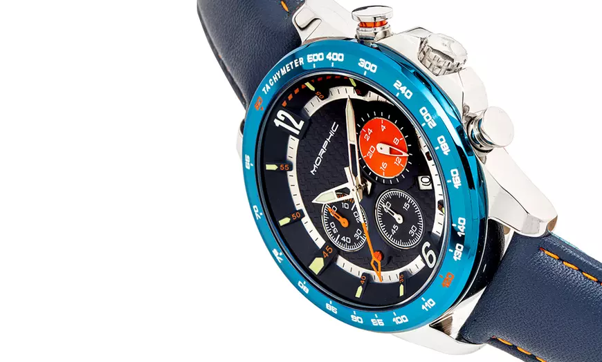 Image 3: Morphic-horloge met leren band