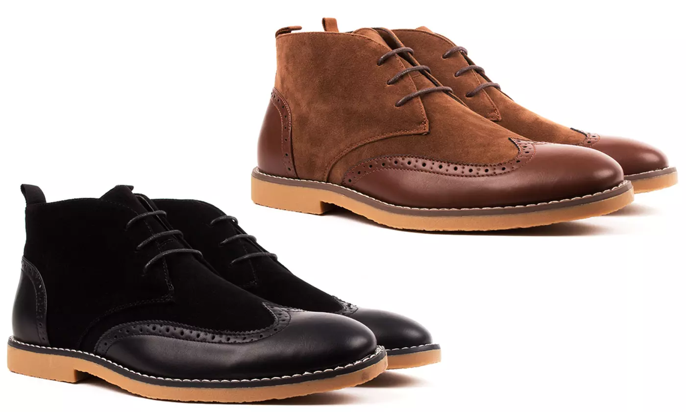 Royal Men's Wingtip Two-Tone Desert Boots - Primary Image