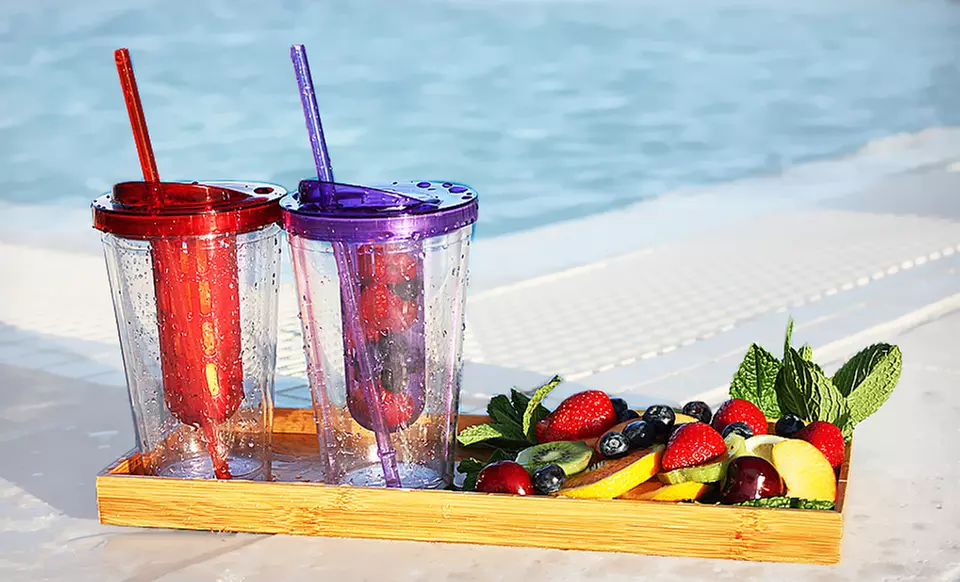$13.99 for a 2-Pack of 16 Oz. Fruit-Infuser Tumblers ($23.98 List Price). Free Returns. - Primary Image