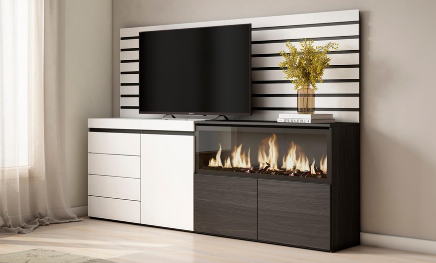 Image 1: Mueble para habitación con chimenea eléctrica
