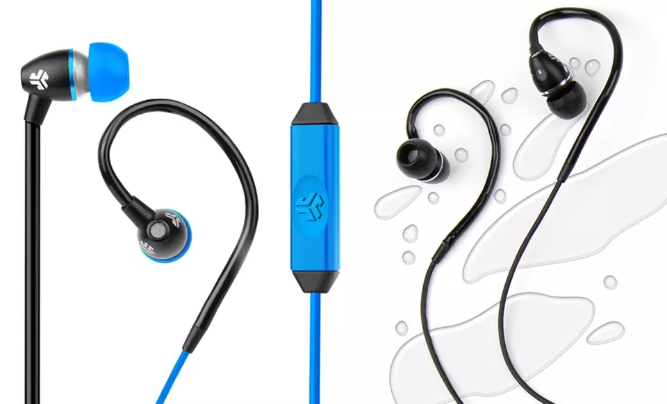 JBuds FIT Sport Water-Resistant Earbuds with Customizable Ear Hooks - Primary Image