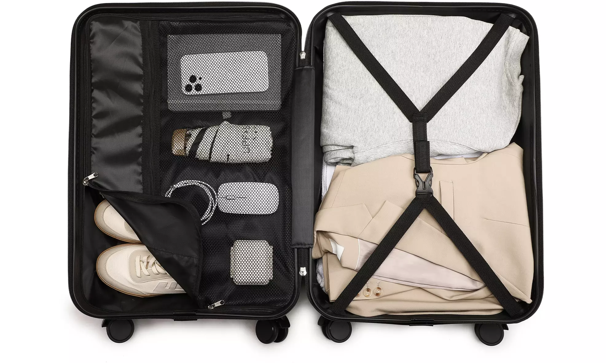 One- or Three-Piece British Traveller ABS Suitcase with Lock