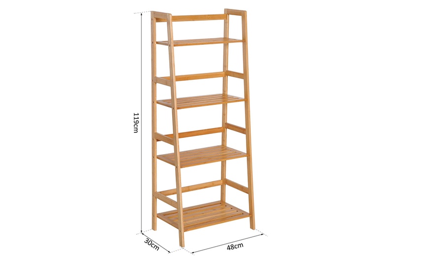 Image 3: HOMCOM Four-Tier Bookshelf