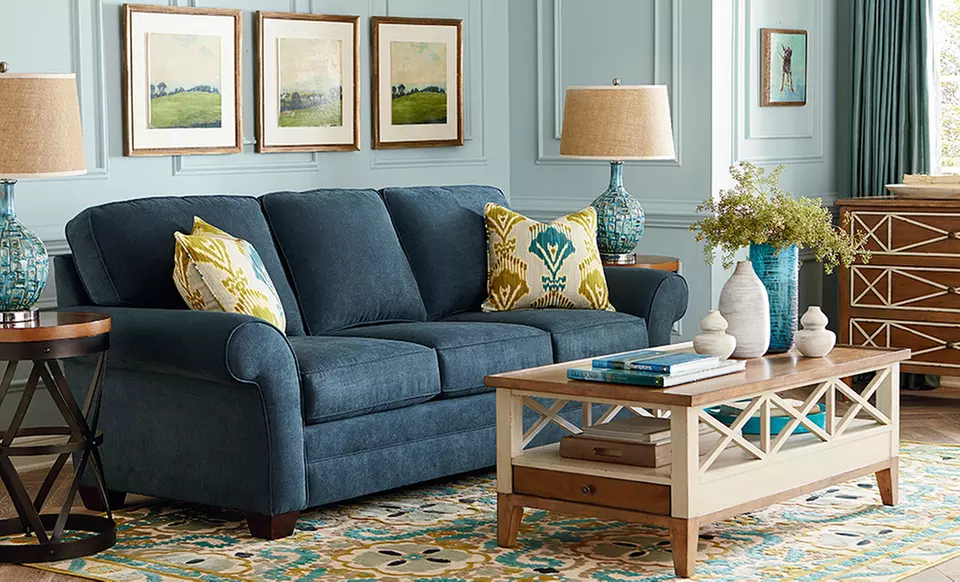 Bassett Furniture Brooke Loveseat, Sofa, or Sleeper Sofa from $799.99–$1,099.99. Made Upon Order.  - Primary Image