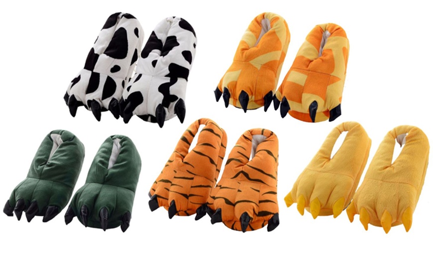 Image 1: Animal Paw Slippers