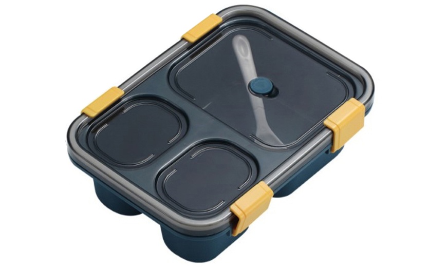 Image 13: Portable Microwaveable Lunch Box with Cutlery