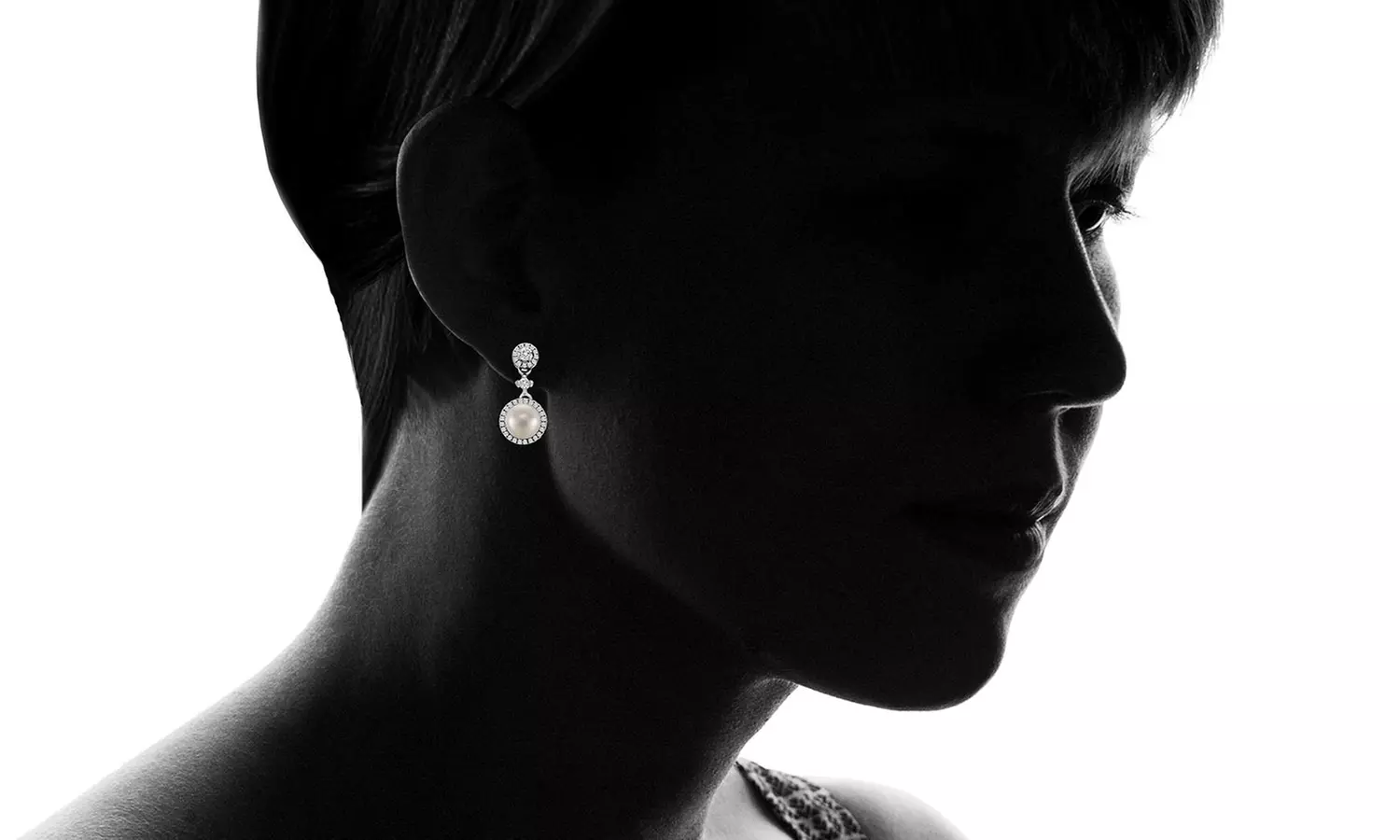 Nina & Grace Cultured Freshwater Pearl & CZ Halo Drop Earrings in Sterling Silver - Second Medium