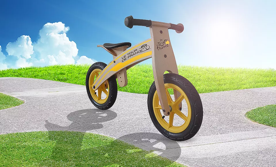 Tour de France 12" Kids' Wooden Running and Balance Bike - Primary Image