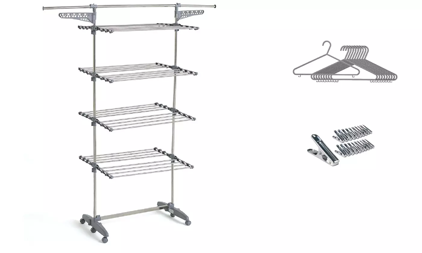 Étendoir à linge multifonction "Extra" Kitchen Move avec accessoires