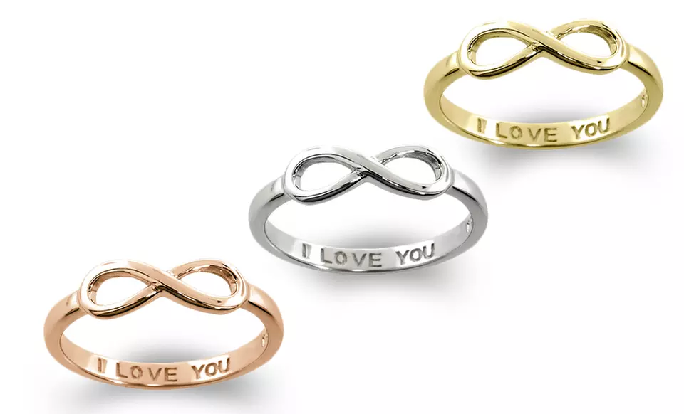 I Love You Engraved Infinity Ring. Multiple Options Available. Free Returns. - Primary Image