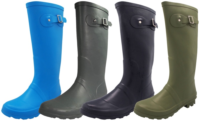 calf height rain boots