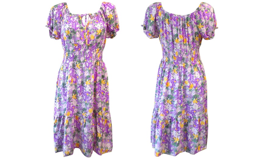 Image 6: Women's Floral Print Knee Length Dress