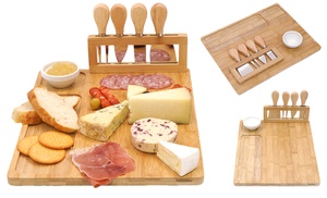 Bamboo Cheese and Charcuterie Board and Knife Set