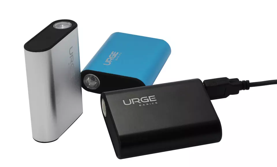 Urge Basics Power Bank 4,000 mAh Portable Smartphone Charger in Black, Blue, or Silver. Free Returns. - Primary Image