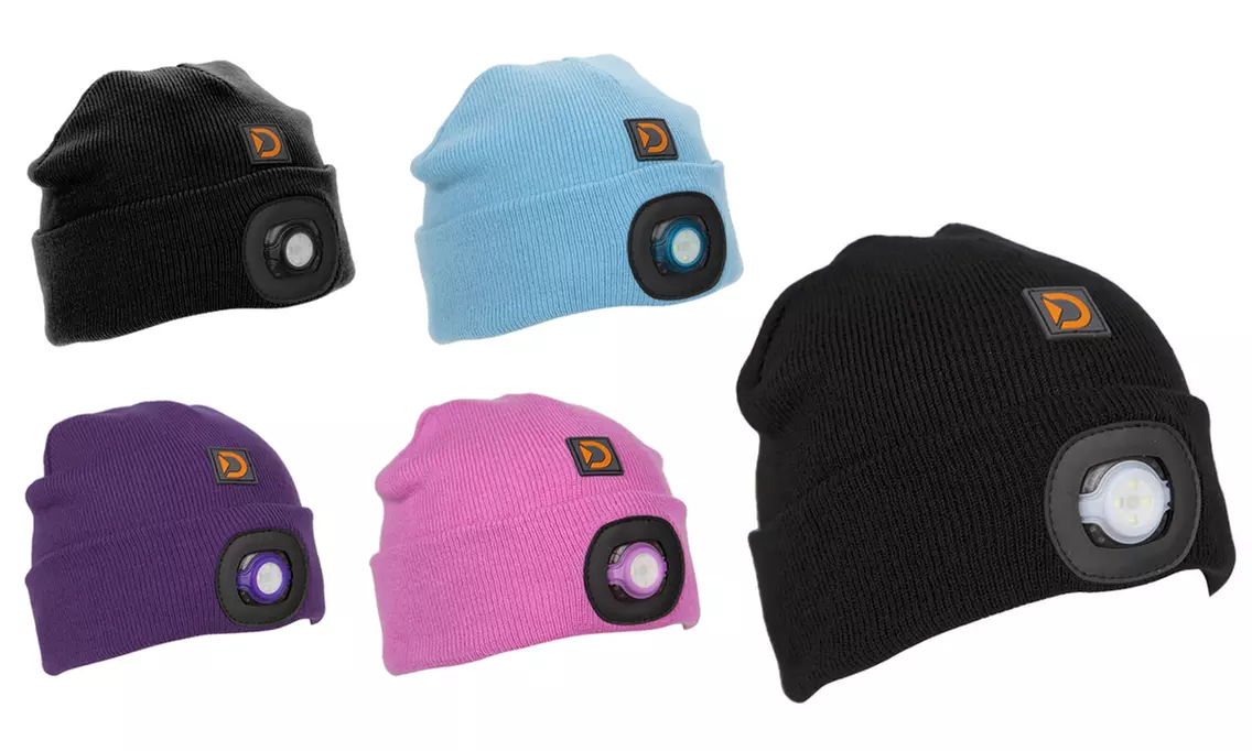1x oder 2x Discovery Strickmütze mit eingebauter LED-Stirnlampe für Kinder oder Erwachsene in der Farbe nach Wahl - Primary Image