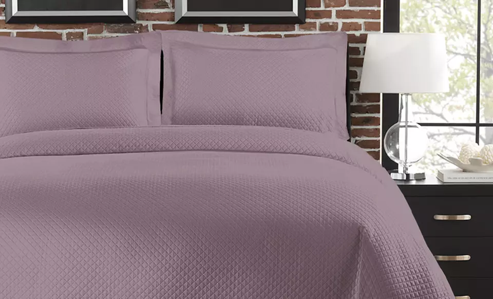 Cotton Diamond Coverlet Set with Quapunto Finished Hem from $89.99–$139.99 - Second Medium