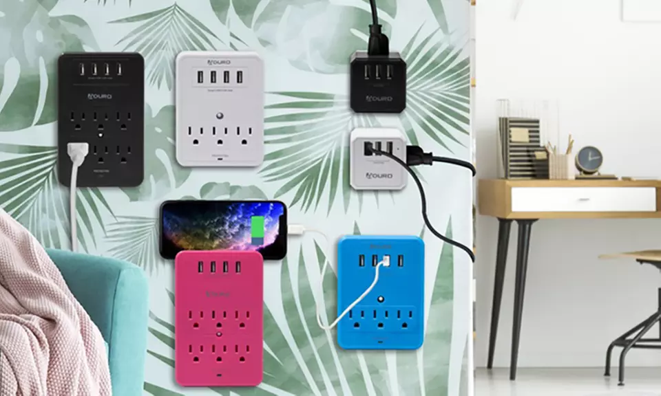 Aduro 3- or 6-Outlet Surge Protector and Charging Station with Multiple USB Ports - Primary Image
