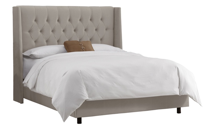 Diamond-Tufted Upholstered Bed | Groupon Goods