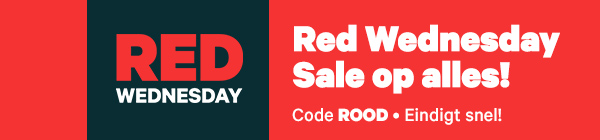 Het is Red Wednesday! Pak tot 30% korting op Lokaal, 15% op Travel en 10% op Producten met code ROOD