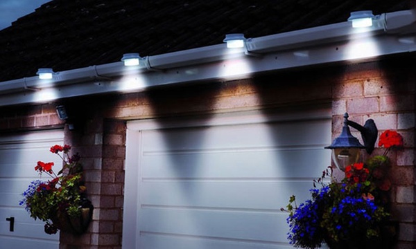 solar gutter lights white