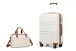 KONO 20-Zoll-Kabinenkoffer mit passender Reisetasche in Creme, Schwarz/Braun oder Blaugrün - Second Medium