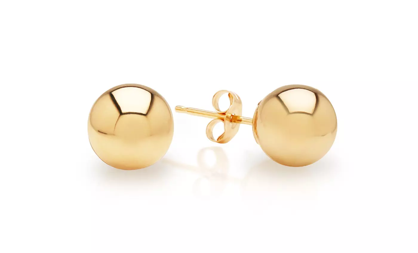 14K Solid Gold Ball Studs. Multiple Options Available From $12.99–$17.99 - Second Medium