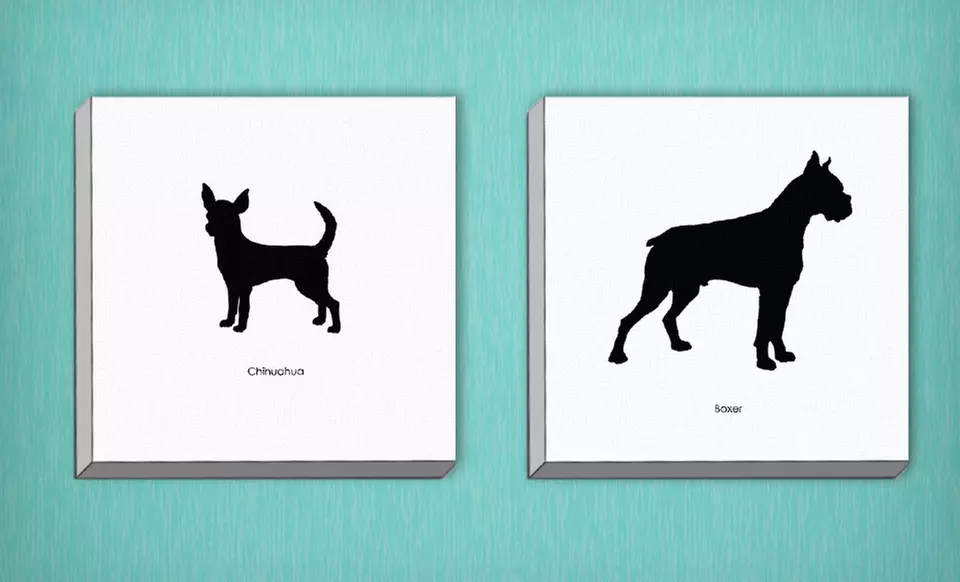 $44.99 for a Dog Silhouette Canvas Print ($199 List Price). 15 Options Available. Free Shipping and Free Returns. - Second Medium