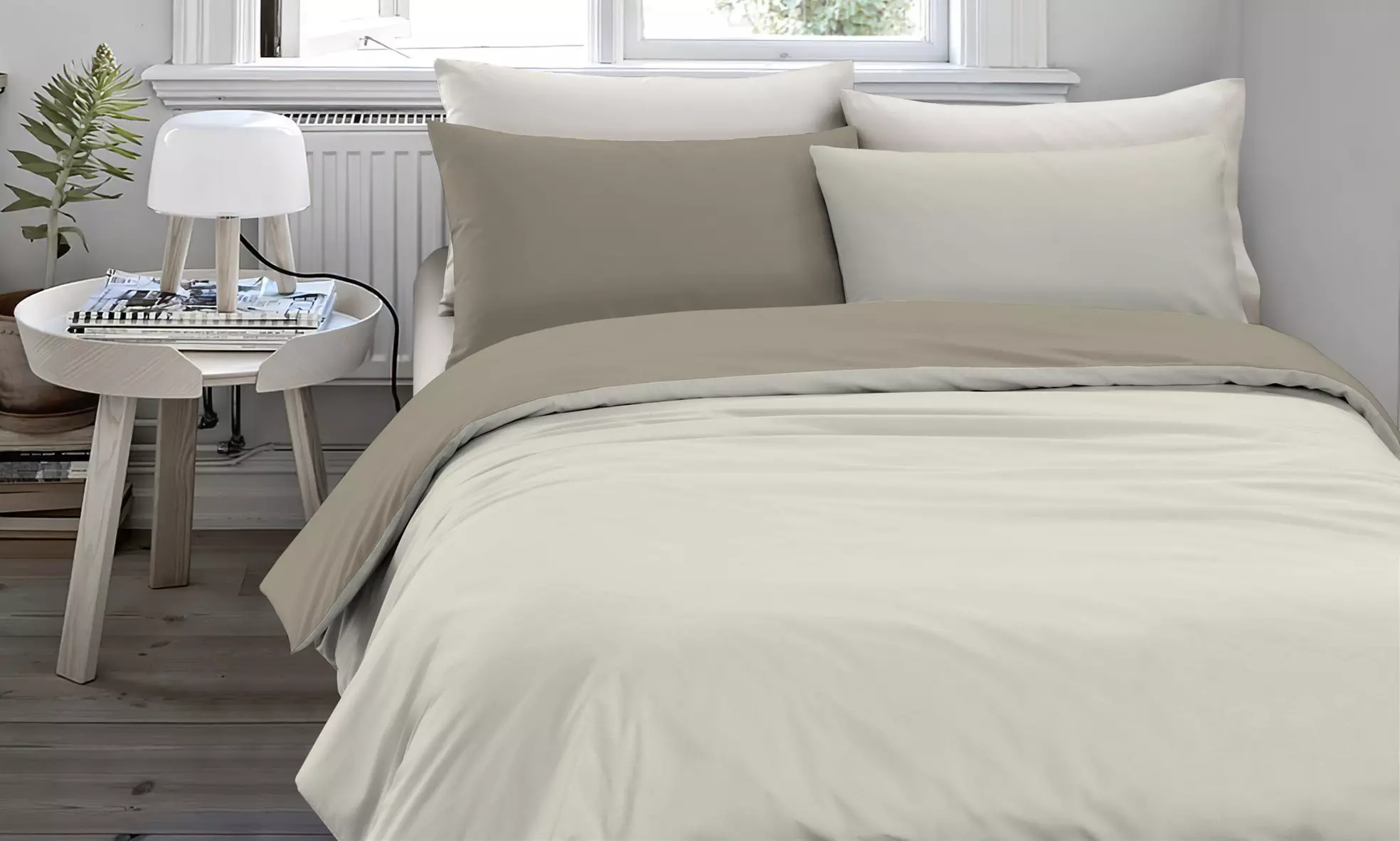 Copripiumino no stiro bicolore