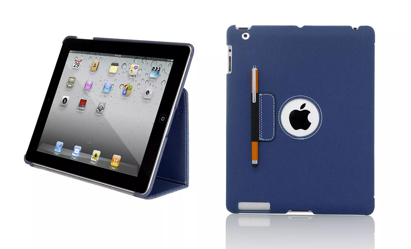 Targus Slim Case with Stylus Holder for iPad 2, 3, and 4 in Blue or Red - Second Medium