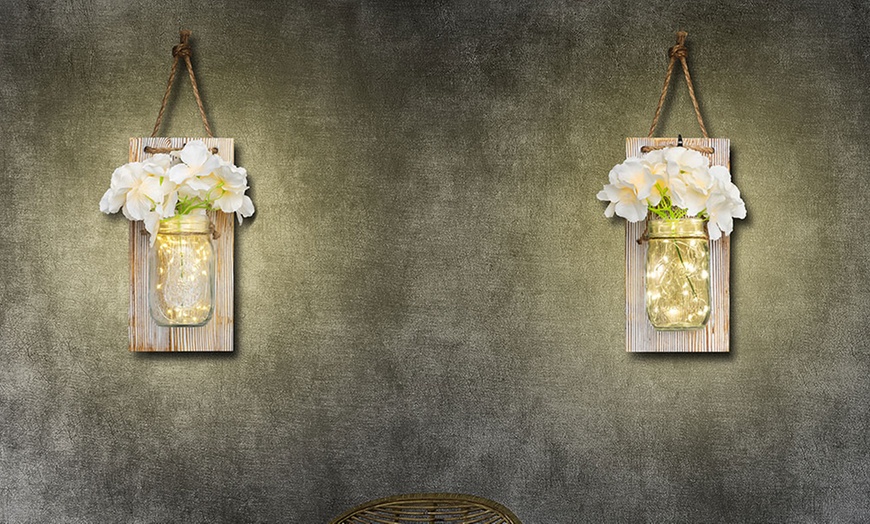 Image 2: Two or Four Hanging Mason Jar Lights