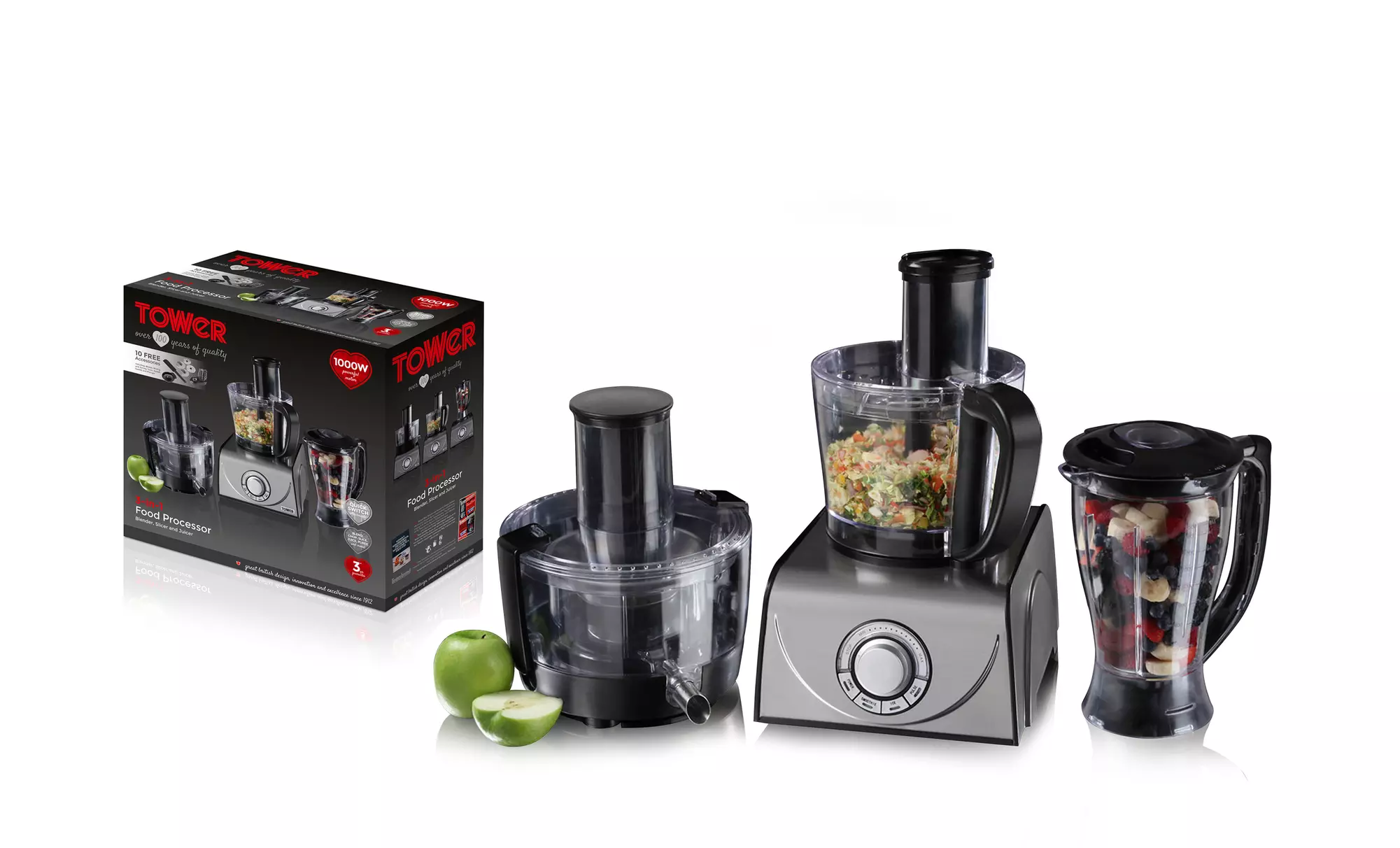 Tower 1000W Professional Food Processor for £74.99 (63% Off) - Primary Image