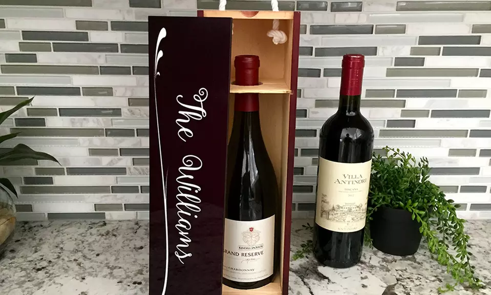 One or Two Personalized Decorative Wine Cases from Qualtry (Up to 82% Off) - Second Medium