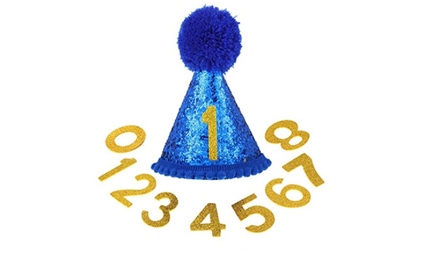 Image 10: Dog Birthday Bandana Scarf and Hat with Numbers