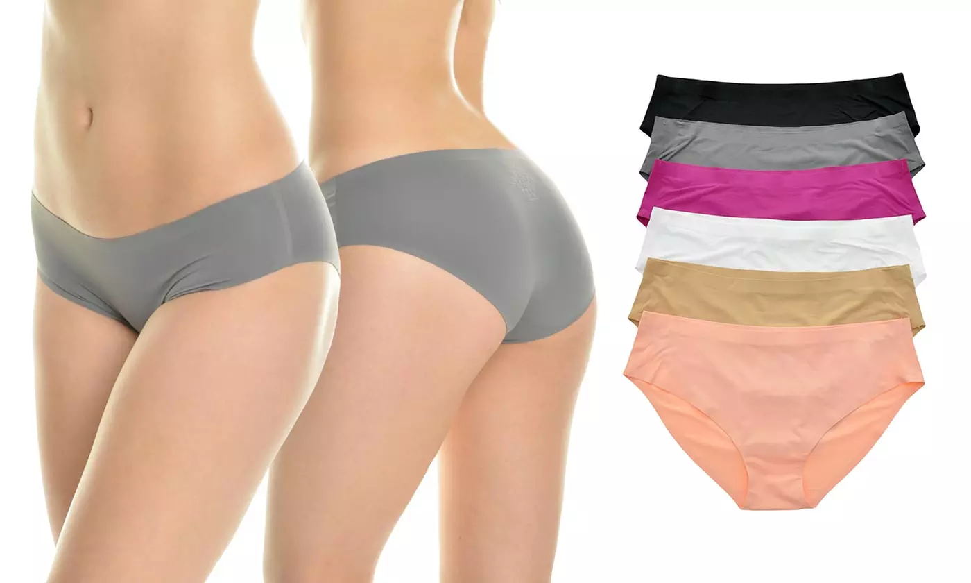  Angelina No-Show Invisible Line Panties (6-Pack). Plus Sizes Available. - Second Medium