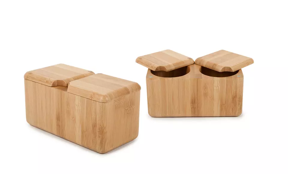 Core Bamboo Double-Square Salt Box. Free Returns. - Second Medium