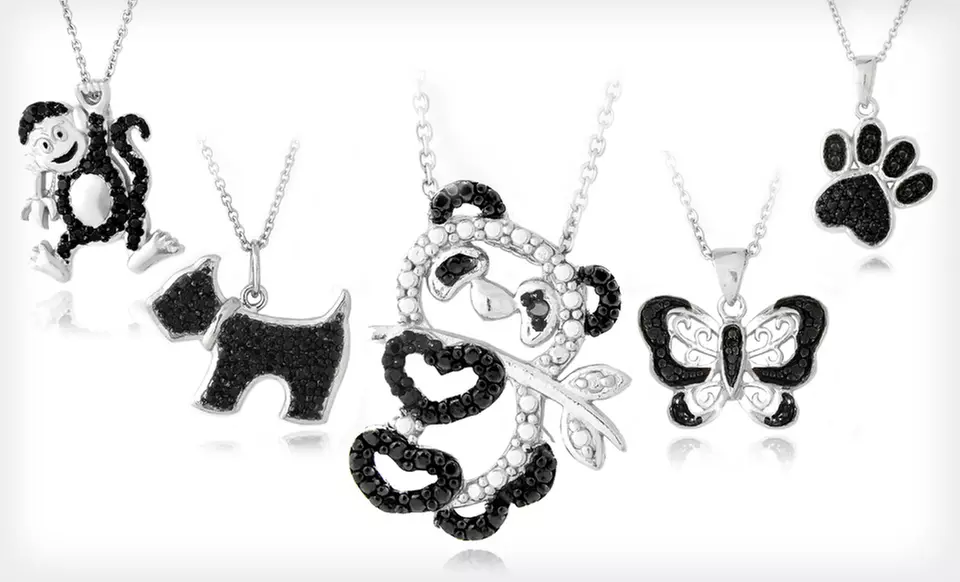 $12.99 for a Black-Diamond-Accented Animal Pendant ($80 List Price). 12 Styles Available. - Primary Image