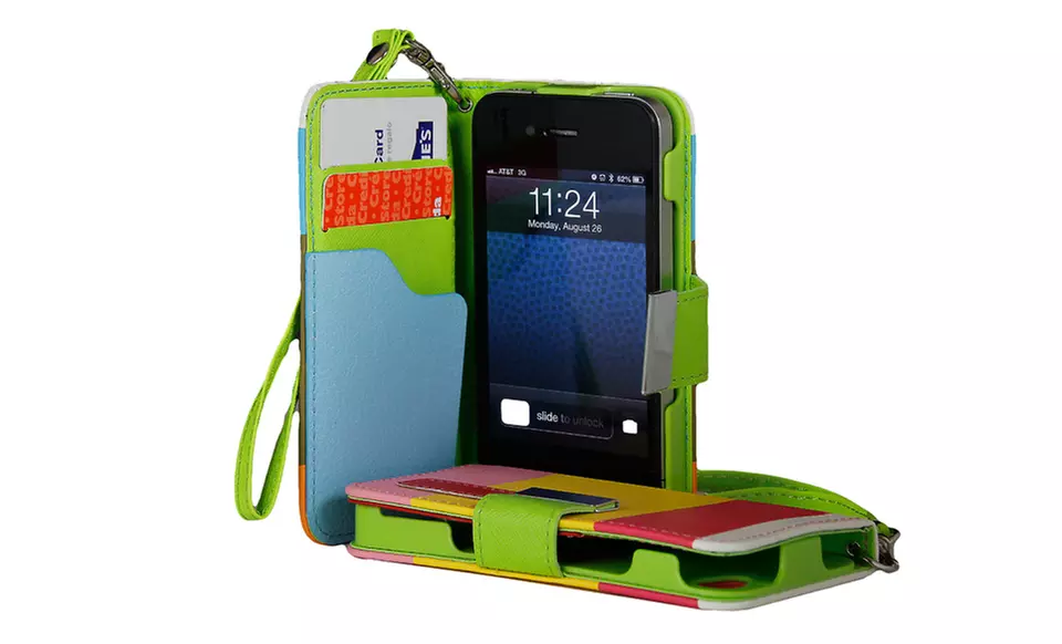 Wallet Case for iPhone 4/4s, 5/5s, or 5c﻿. Multiple Colors Available. Free Returns. - Primary Image