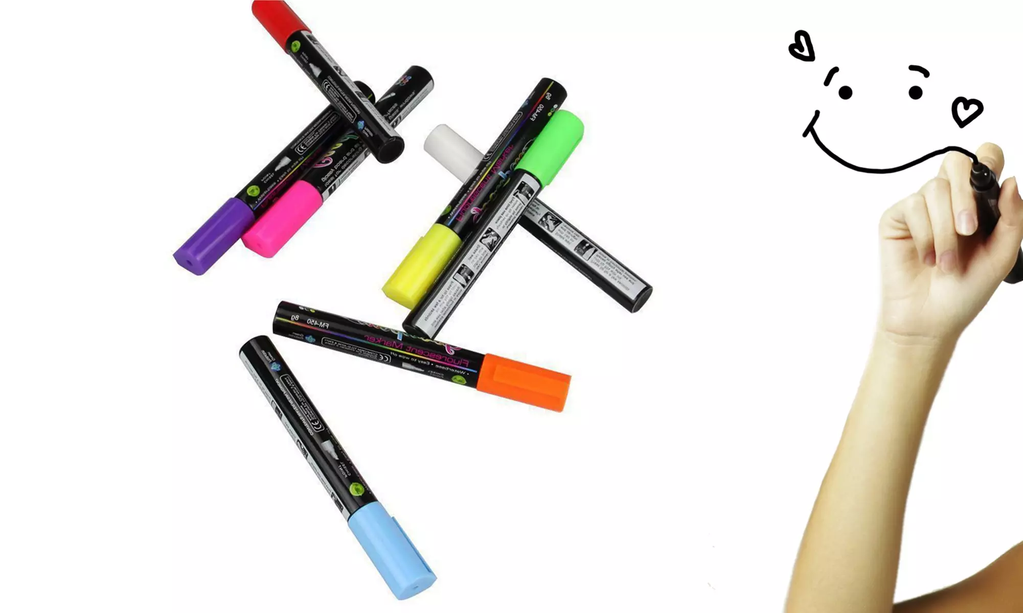 Erasable Liquid Chalk Glass Window Markers (8-Pack) - Second Medium