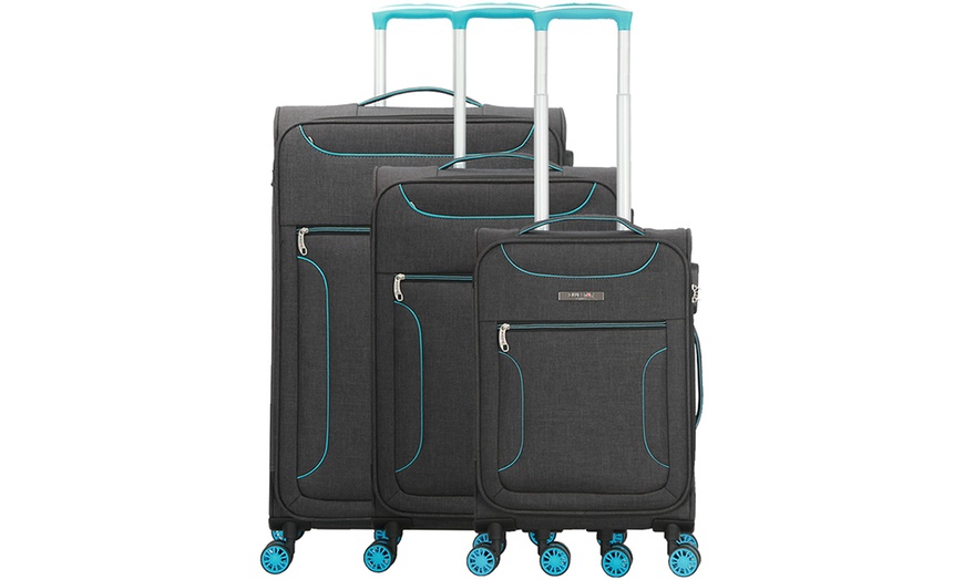 Image 2: Blue Star Three-Piece Luggage Set