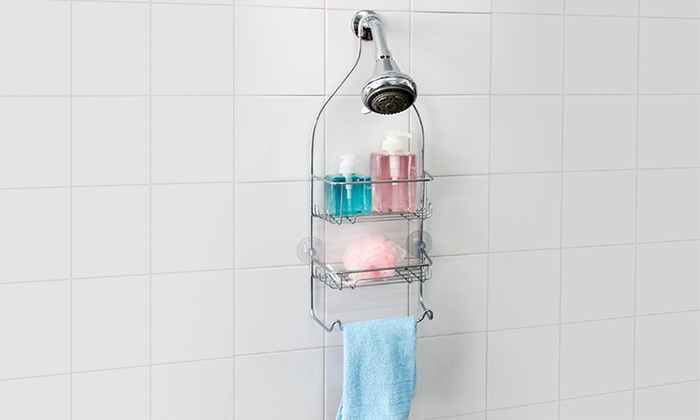 2-Tier Shower Caddy with Towel Bar | Groupon