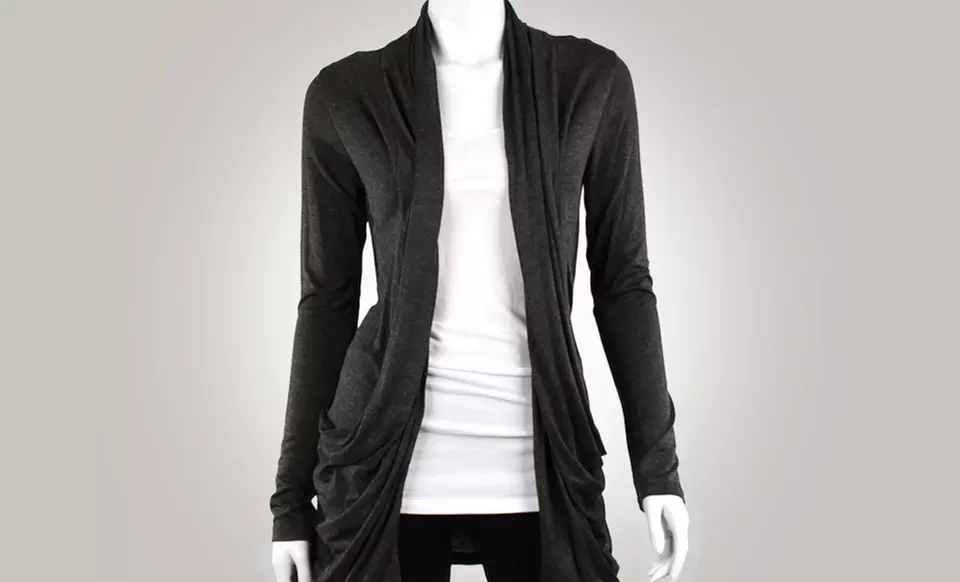 Women's Draped Summer Cardigan with Pockets  - Second Medium