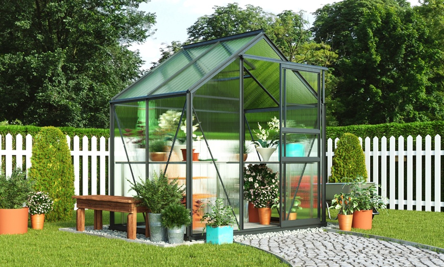 Image 1: Garden Grow Aluminium Frame Greenhouse in a Choice of Size and Colour